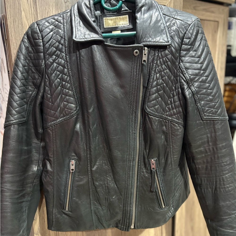 MICHAEL Michael Kors Black Quilted Leather Jacket